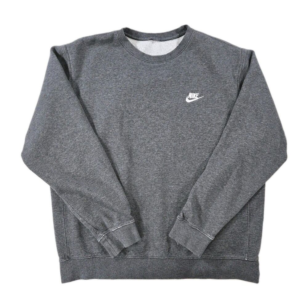 Mens Nike Sportswear Club Fleece Crewneck Sweatshirt Gray Medium